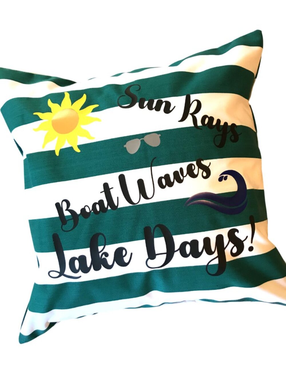 Summer Lake House Pillow Cover 18 x 18 Boating Theme Cabin Decor